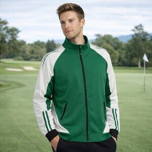 Mondetta Mens Golf Jacket Green White Athletic 2XL Running Training